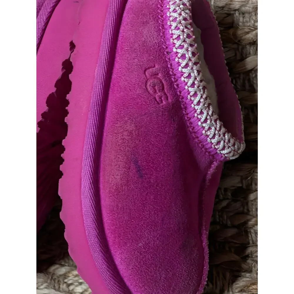 Kids UGG Tasman II Slipper - Pink Bloom Suede Girls Size 8 US Comfort